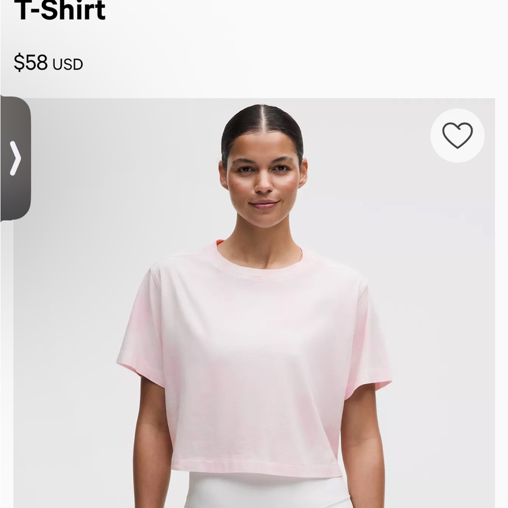 Lulu lemon Pink Organic Cotton Cropped T-Shirt